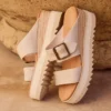 Women Diana Mule Buckle Wedge Sandal Women Diana Mule Buckle Wedge Sandal